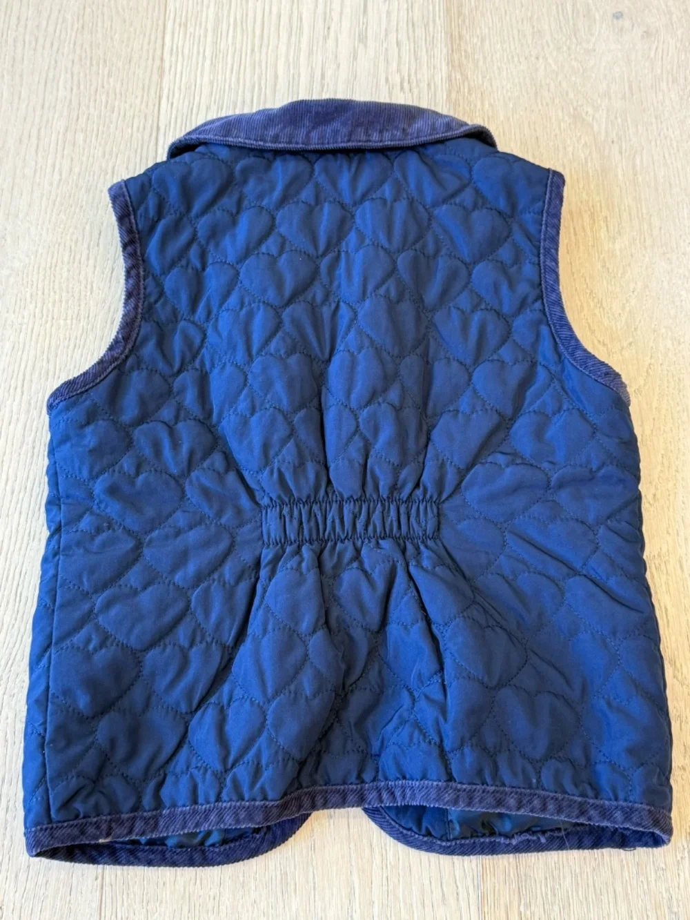 Gymboree Navy Heart Quilted Vest Girls Size 5-6 Bow Zip Classic